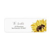 Sunflower Adresse de retour Label Mason Jars Rusti