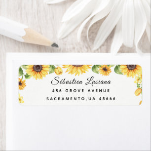 Étiquette Sunflower Baby shower Adresse de retour
