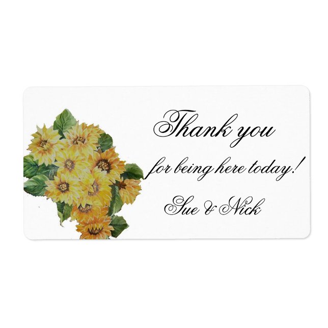 Étiquette Sunflower merci pour (Créateur téléchargé)