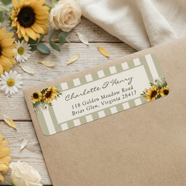 Étiquette Sunflower Wedding (Créateur téléchargé)