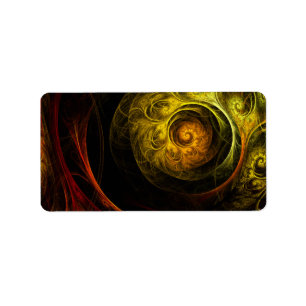 Étiquette Sunrise Floral Red Abstrait Art