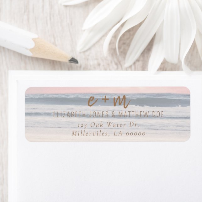Étiquette Sunset Beach Wedding | Oceanside Wedding (En situation)