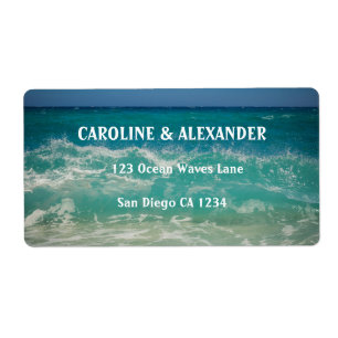 Étiquette Sunset Ocean Eau tropicale Plage Mariage moderne