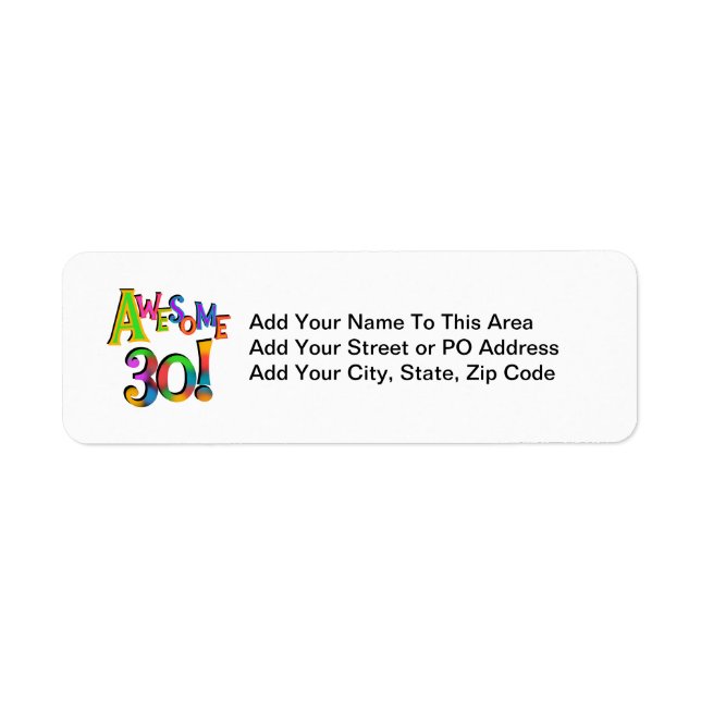 Étiquette Super 30 T-shirts et cadeaux d'anniversaire (Devant)