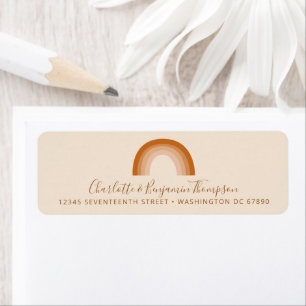 Étiquette Super Boho Rainbow Terracotta Adresse de retour