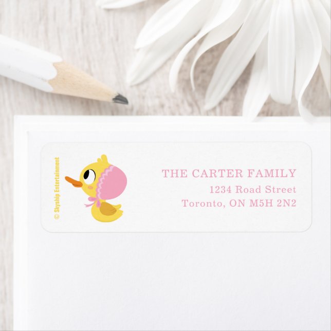 Étiquette Super Simple | 5 Petits Canards Fille Baby Shower (En situation)