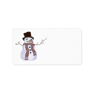 Étiquette Superbe Snowman d'hiver sur mesure