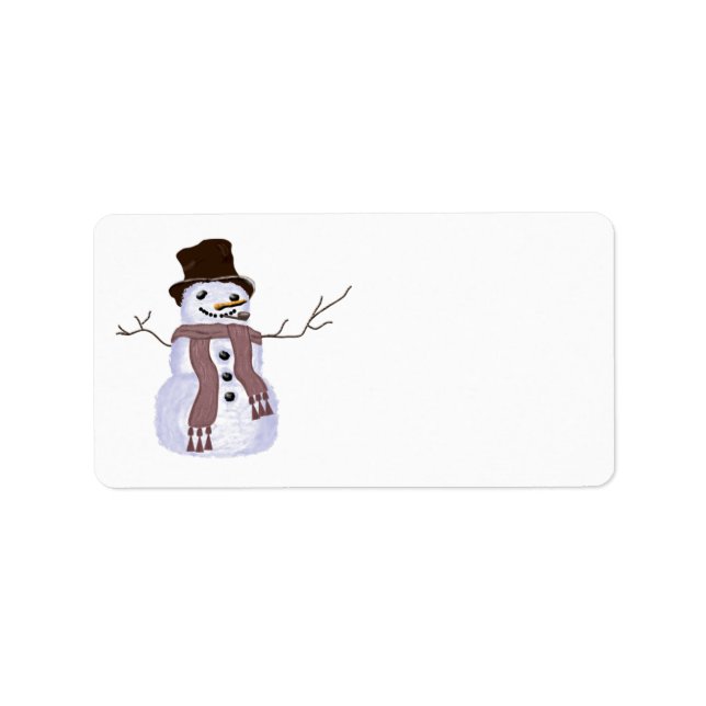 Étiquette Superbe Snowman d'hiver sur mesure (Devant)