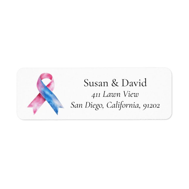Étiquette Support et cause de sensibilisation au ruban rose  (Devant)