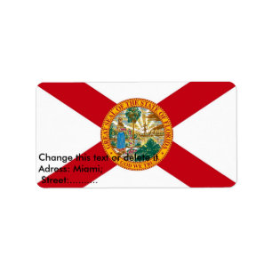 Étiquette sur mesure avec Drapeau de Floride, U.S.