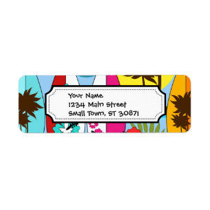 Étiquette Surf Boutique Surf Ocean Beach Surfboards Palm Tre