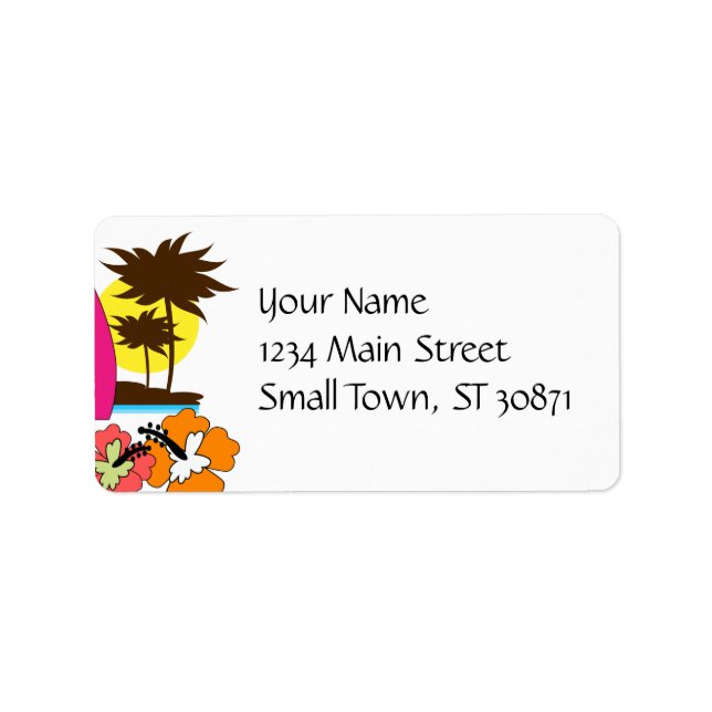 Étiquette Surf Boutique Surf Ocean Beach Surfboards Palm Tre (Devant)