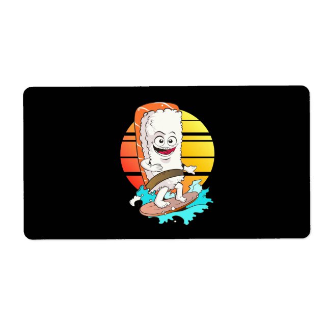 Étiquette Sushi surf (Devant)