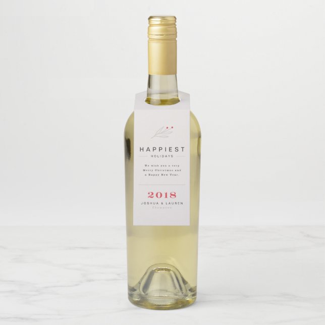 Étiquette Suspendue pour Bouteille de Fête Vintage (Sur bouteille)