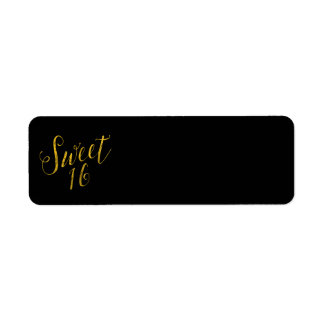 Étiquette Sweet 16 Devis Faux Gold Foil Modèle