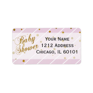 Étiquette Sweet Baby Girl Rose & Gold Confetti BABY SHOWER