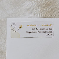 Sweet Bumble Bee Baby shower Adresse de retour