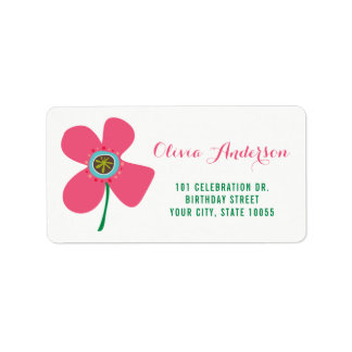 Étiquette Sweet Rose Daisy Pop Chic Anniversaire Adresse