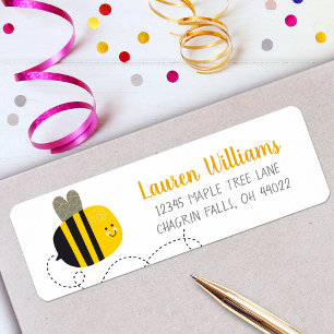 Étiquette Swete Jaune Bumblebee Enfant Anniversaire Adresse