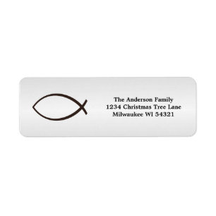 Étiquette Symbole de chrétien de poissons d'Ichthys Jésus