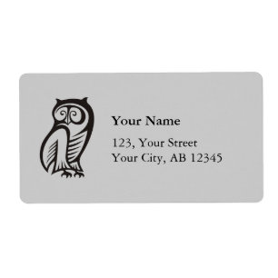 Étiquette Symbole de hibou noir