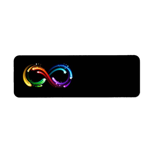 Étiquette Symbole de l'infini des comètes arc-en-ciel (Devant)