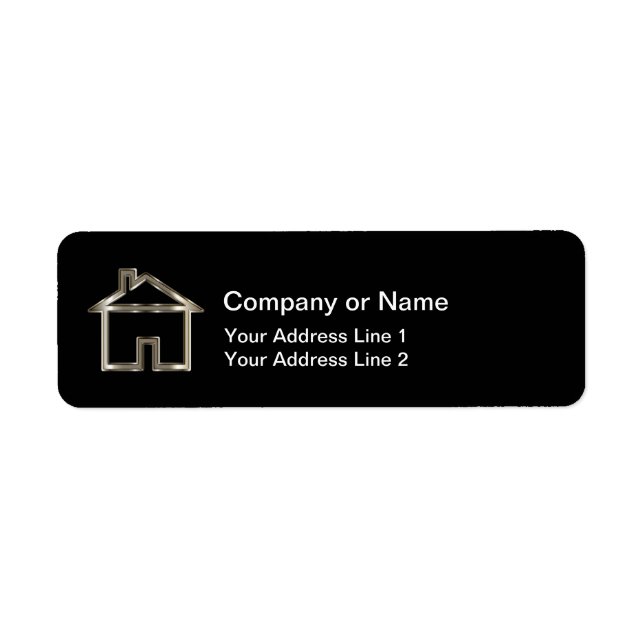 Étiquette Symbole de maison immobilier classique (Devant)