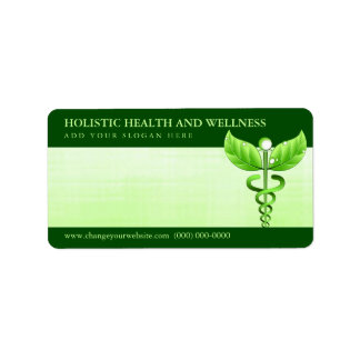 Étiquette Symbole de médecine alternative Light Green Caduce