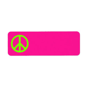 Étiquette Symbole de paix profond rose et chartreuse