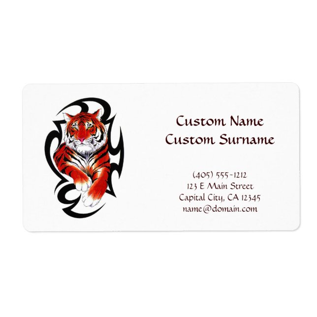 Étiquette Symbole de tatouage de dessin animé cool feral Tig (Devant)