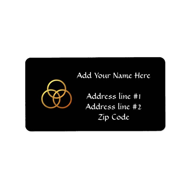 Étiquette Symbole de trinité "3-D" d'or (Devant)