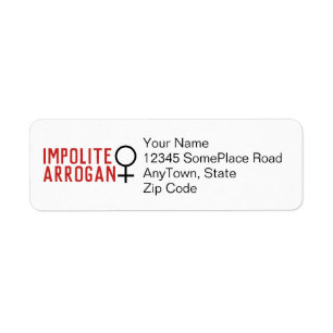 Étiquette Symbole féminin imppolite 2 ligne