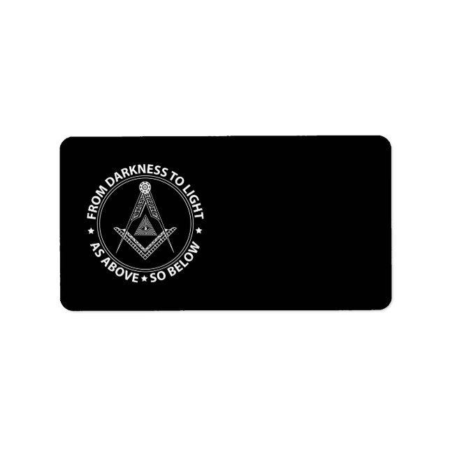 Étiquette Symbole franc-maçonnerie (Devant)
