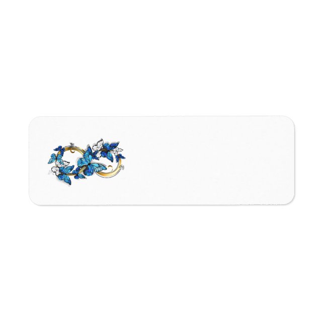 Étiquette Symbole infini de papillons Morpho bleus (Devant)