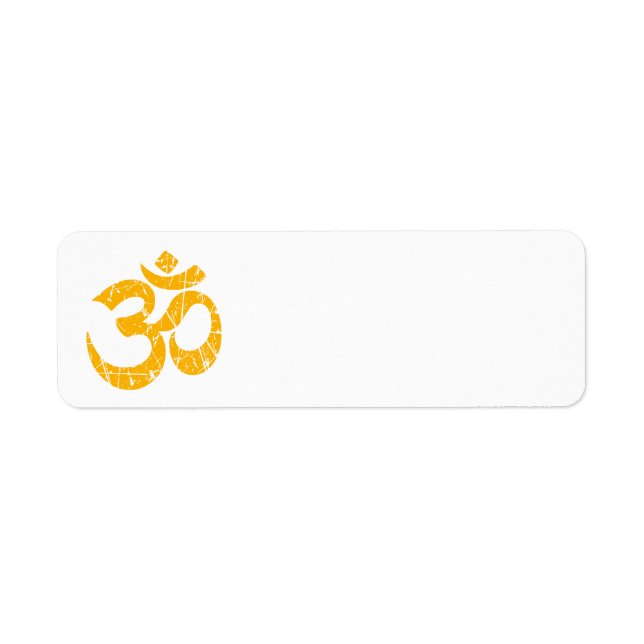 Étiquette SYMBOLE Jaune Yoga Om Écrayé (Devant)