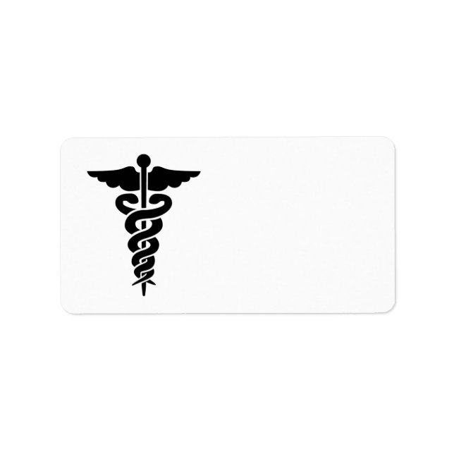Étiquette Symbole Médicale Caduceus (Devant)