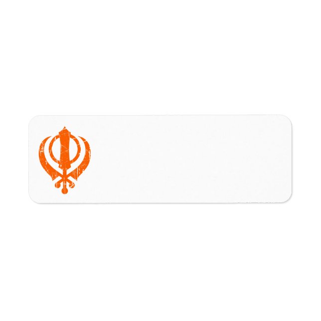 Étiquette SYMBOLE SIKH Khanda Orange Écrayé (Devant)