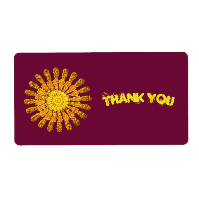 Étiquette Symbole solaire doré décoratif (Devant)