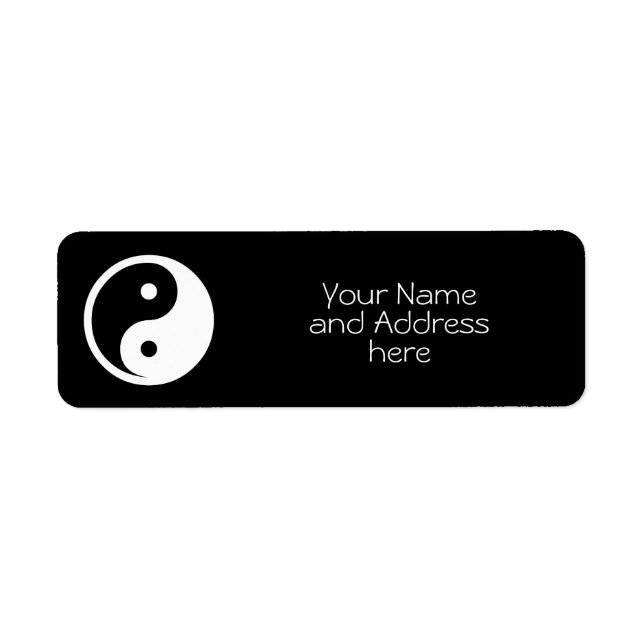 Étiquette Symbole Yin Yang - tatouage solide design 2 (Devant)