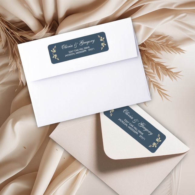 Étiquette Symphonie florale intemporelle en Mariage bleu (Créateur téléchargé)