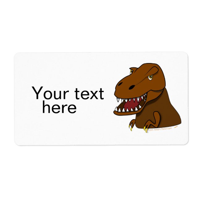 Étiquette T-Rex Tyrannosaurus Rex Cartoon Scare Dinosaur (Devant)