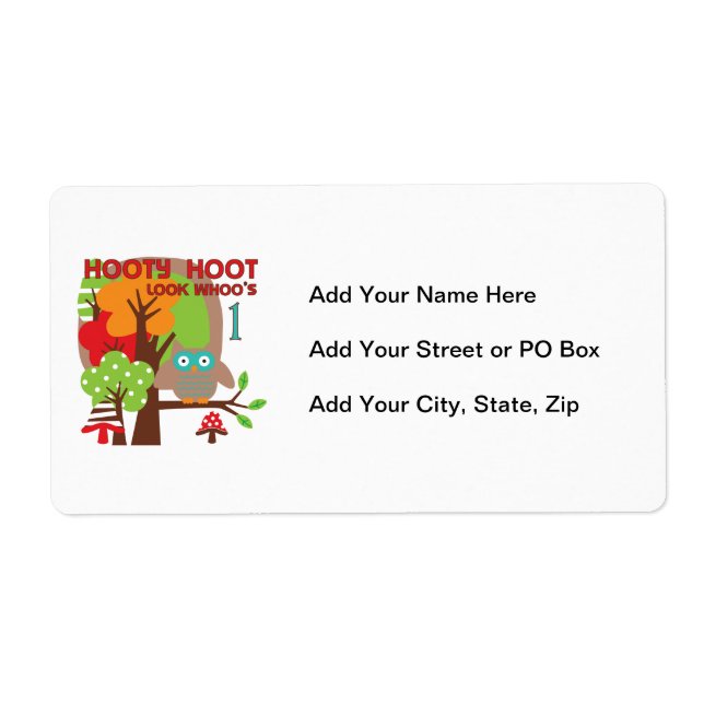 Étiquette T-shirts et cadeaux Owl First Birthday (Devant)