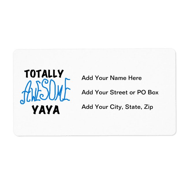 Étiquette T-shirts et cadeaux Yaya totalement géniaux (Devant)