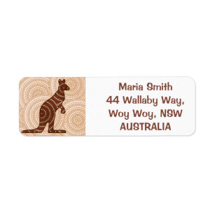 Étiquette Tableau à points autochtones kangourou