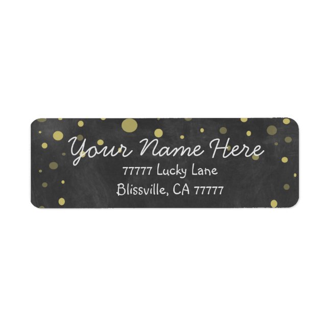 Étiquette Tableau de bord avec points d'or (Devant)