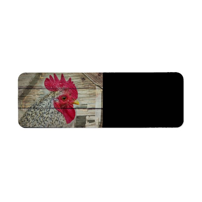 Étiquette Tableau de la grange de poulet rustique Rooster (Devant)