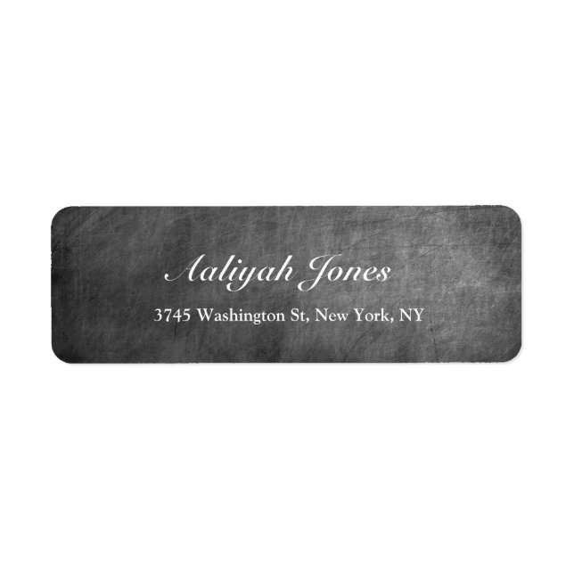 Étiquette Tableau noir gris Élégant Professionnel Créatif (Devant)