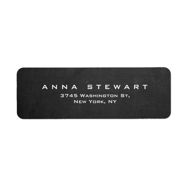 Étiquette Tableau noir gris professionnel moderne personnel (Devant)