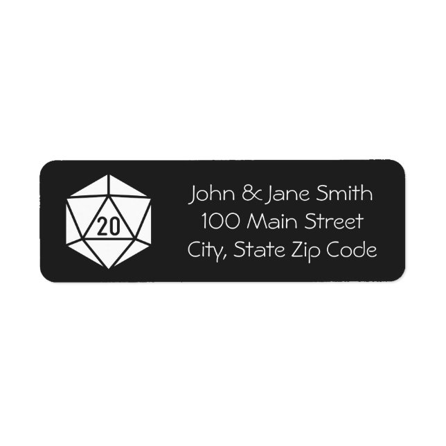 Étiquette Tabletop Chic en noir Adresse de retour Label (Devant)