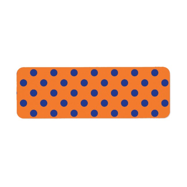 Étiquette Taches à pois orange et bleu (Devant)
